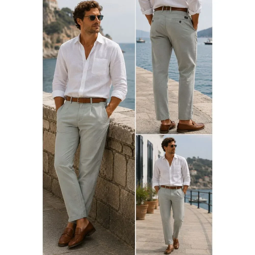 Dockers Men's Hemp Cotton Blend Casual Pats Size 29 Sage Straight Leg Lightweigh